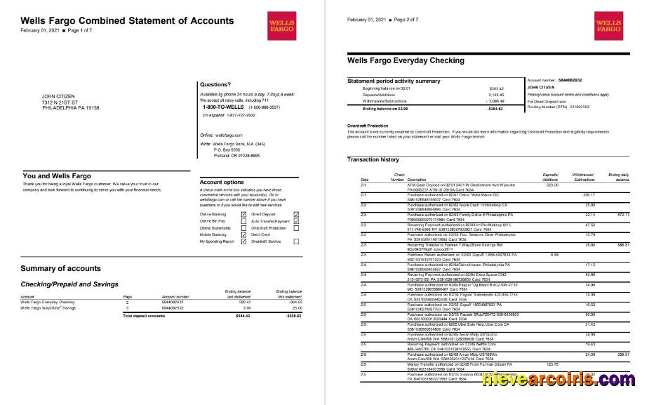 USA Wells Fargo 7 pages